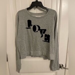 AEROPOSTALE CROPPED WOMEN XL LONG SLEEVE SWEATSHIRT WITH velvety letters LOVE .